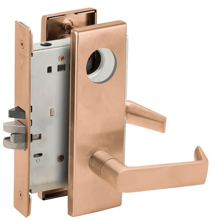 Schlage Grade 1 Entrance Office Mortise Lock, Less Cylinder, 06 Lever, N Escutcheon, Satin Bronze Clear Coat L9050L 06N 612